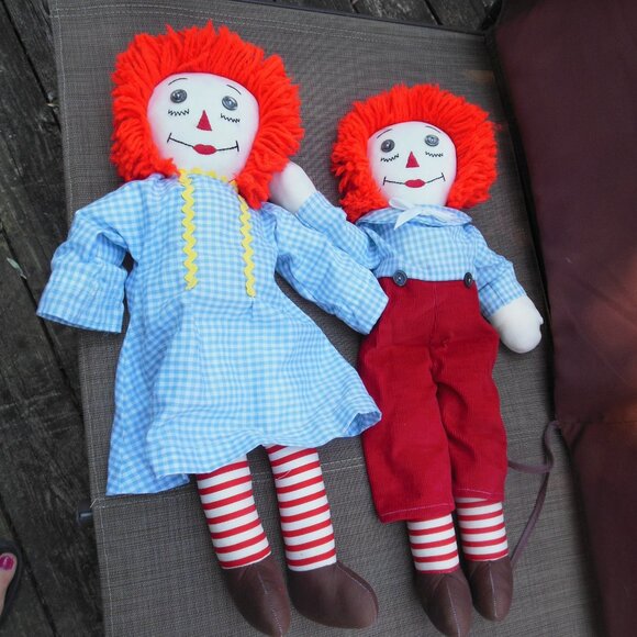Raggedy Ann and Andy Pair of handmade dolls set of 2 great condition circa 1970s - Picture 2 of 13